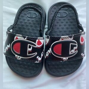 Champion Kids' Black and Red Flip Flops Size 5T